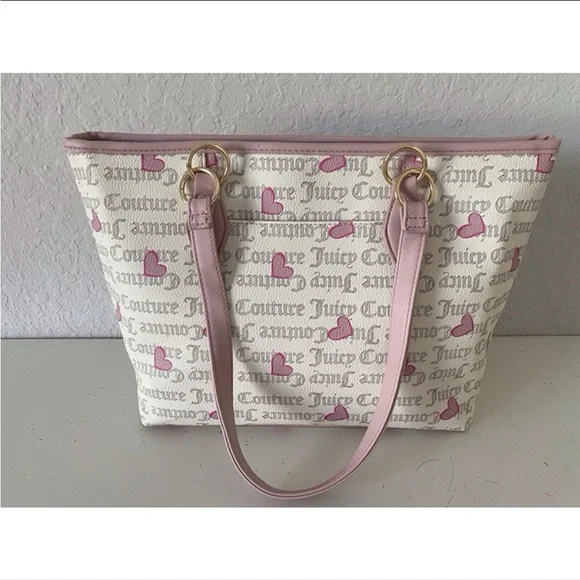 Juicy Couture Heart Print Tote in Pink and Cream - Picture 4 of 4